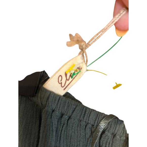 NWT Elan International Olive Strapless Drawstring Romper Cover-Up S Minimalist - Picture 3 of 4